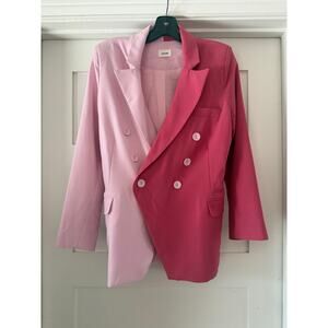 Aureum Colorblock Pink Double-Breasted Blazer – Size Small